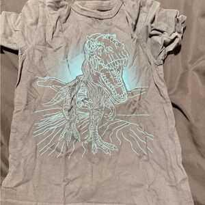 The Children's Place Black Tee with Aqua Dinosaur Graphic